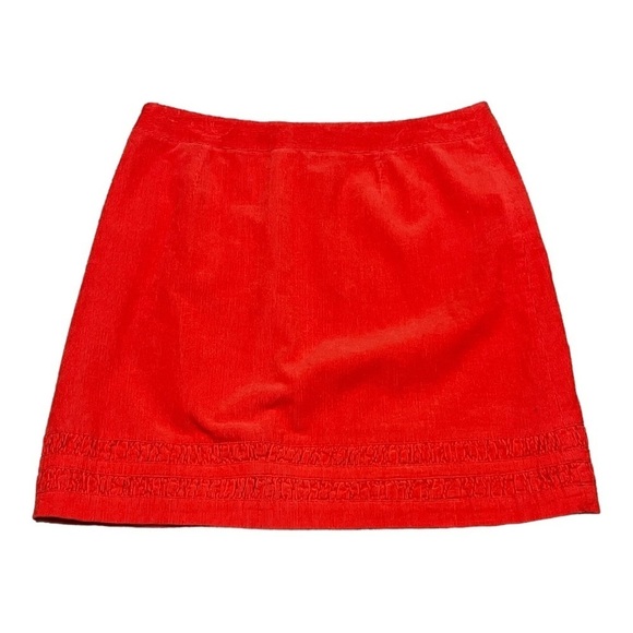 Boden Corduroy Mini Skirt Coral Casual Chic Ribbed Retro Pull-On Seasonal 10R - Picture 4 of 8